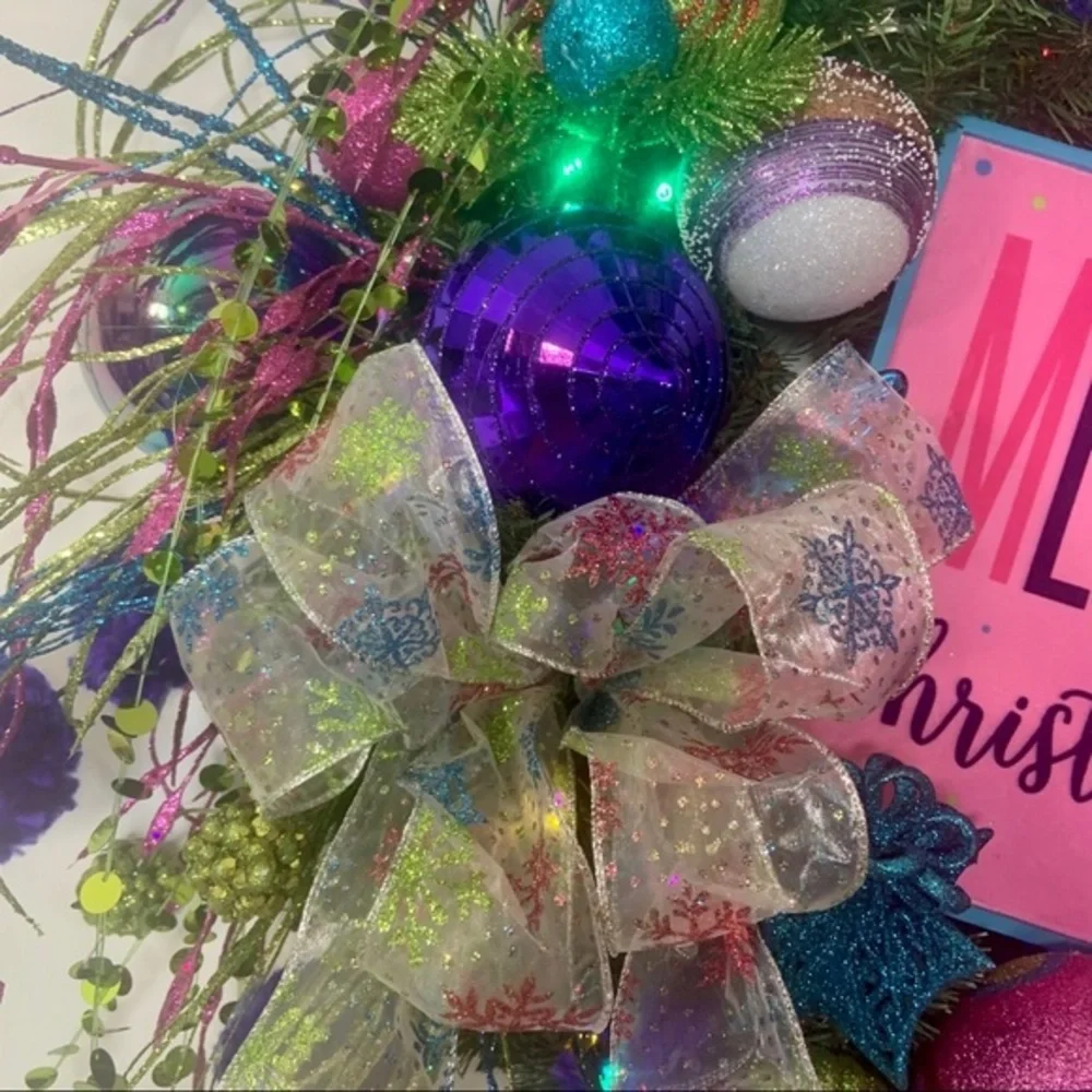 New Colorful Whimsical Unique Christmas Wreath